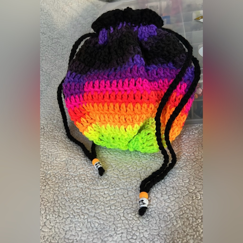 Crocheted Drawstring Bag